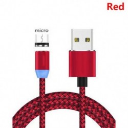 Piros (Android) Samsung Android &amp  C-típusú fonott mágneses villámláshoz   USB töltőkábelhez