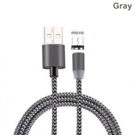 Szürke (Android) Samsung Android &amp  C-típusú fonott mágneses villámláshoz   USB töltőkábelhez