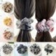 * 7 Vörös Női rugalmas haj kötél gyűrű nyakkendő Scrunchie lófarok tulajdonosa virág haj zenekar