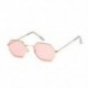 Rózsaszín Vintage retro hatszög tér napszemüveg tükrözött fém keret szemüveg férfi nők