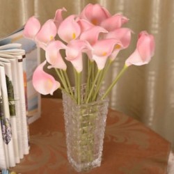 Rózsaszín Mesterséges calla liliom csokor fej hamis selyem virág esküvői party lakberendezés Új