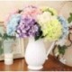 fehér Mesterséges hortenzia selyemvirágok levélszár esküvői menyasszonyi party lakberendezés Új