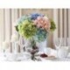 fehér Mesterséges hortenzia selyemvirágok levélszár esküvői menyasszonyi party lakberendezés Új