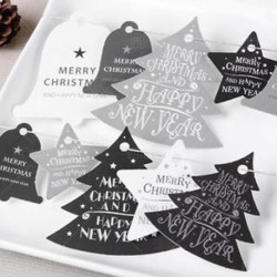 Egyszerű Boldog karácsonyt lógó kártya díszek ajándék címke esküvői fél karácsonyi fa dekoráció