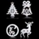 Jávorszarvas 9PCS karácsonyi fehér jávorszarvas Bell szarvas díszek Xmas fa függő fél dekoráció