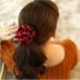 Khaki Elasztikus kötél hajszalagok Scrunchie lófarok birtokosa rózsa virág haj kiegészítők