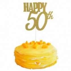 Happy 50th - Arany színű akril tortadísz szülinapra