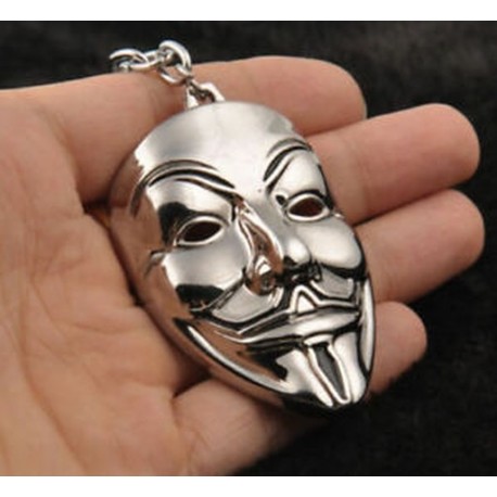 * 32 Ezüst V maszk Kreatív fém ötvözet kulcstartó autó kulcstartó Unisex kulcstartó kompass kulcstartó gyűrű