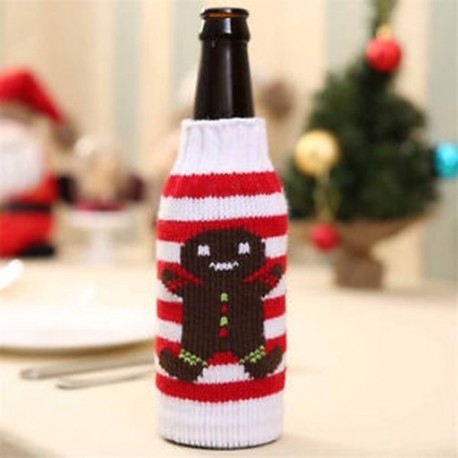 * 2 Mézeskalács ember Karácsonyi Santa Pants Candy táskák Bor harisnya üveg ajándék táska Xmas dekoráció