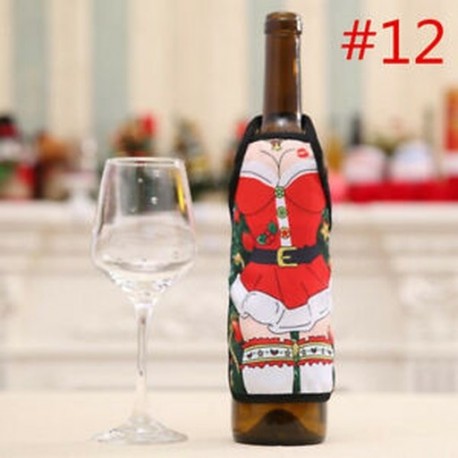 * 12 Karácsonyi Santa Pants Candy táskák Bor harisnya üveg ajándék táska Xmas dekoráció