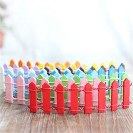 5X-es fa Palisade kerítés Craft Plant Pot Fairy kerti dekoráció Dollhouse dísz