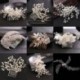 * 3 Pearl Pearl Flower Crystal hajcsapok Clips koszorúslány oldal fésű esküvői menyasszonyi ékszerek