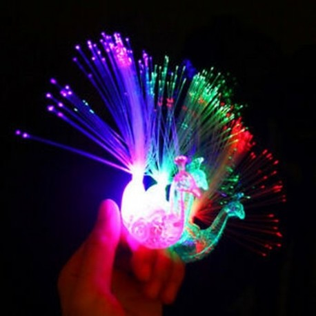 1db 5 / 10Pc Peacock Light Up ujj gyűrű lézer LED világít a sötét pálca gyerek gyerekek játék
