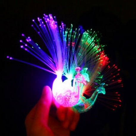 5db 5 / 10Pc Peacock Light Up ujj gyűrű lézer LED világít a sötét pálca gyerek gyerekek játék