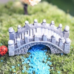 1db Brick Cyan Bridge Új figura kézműves növény pot kerti dísz miniatűr tündér kert dekoráció DIY