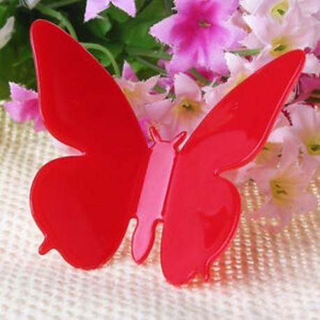 Piros HOT 12 db 3D fali matrica matricák Pillangó lakberendezés DIY szoba dekorációk JP