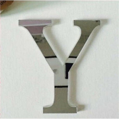 Y betű 26 betű 3D tükör akril fal matrica matricák lakberendezési fal művészet mural DIY