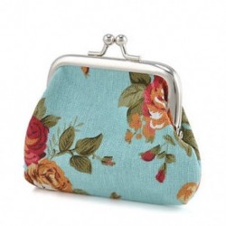 Kék Vintage női pénztárca virág kis érme erszényes hasp vászon kuplung kis pénztárca táska