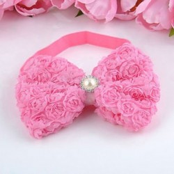 Rózsaszín Baba lányok gyerekek csipke rózsa virág íj fejpánt hairband fejpánt tartozékok