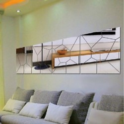 * 1 7Pcs Moire minta Kivehető tükör matrica Art Mural fal matricák lakberendezés DIY szoba dekoráció