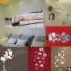* 11 White Leave Love Kivehető tükör matrica Art Mural fal matricák lakberendezés DIY szoba dekoráció