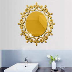 * 14 Aranymosó Kivehető tükör matrica Art Mural fal matricák lakberendezés DIY szoba dekoráció