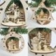 Karácsonyi bál Karácsonyfa függő medál Fafaragás dekoráció kiegészítők Home Decor