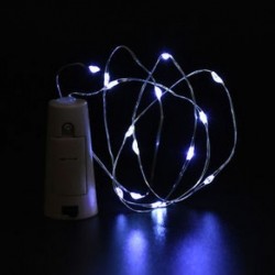 fehér 10 LED-es parafa alakú éjszakai fénycsillagos fényű Cooper huzal borosüveg lámpa dekor