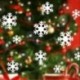 1db 50x70cm-es Fehér hópehely - Télapó mintás ablakmatrica - Karácsonyi dekoráció - A01