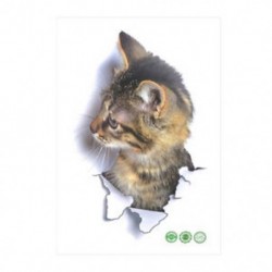 1. minta Kivehető fali matricák Vinil aranyos 3D macska hálószoba WC otthoni falfestmény Art Decor