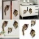 2. minta Kivehető fali matricák Vinil aranyos 3D macska hálószoba WC otthoni falfestmény Art Decor