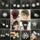 M-1PC sárga 20 / 40Pc Lady Esküvői menyasszonyi gyöngyvirág Crystal Hair Pins Clip Bridesmaid Party