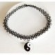 Yin és Yang Tattoo Choker rugalmas nyaklánc medál Grunge 90-es évek Ying Fesztivál Új