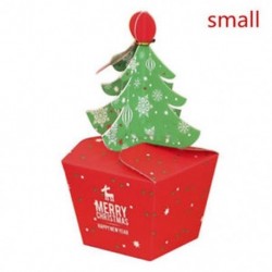 Kicsi Karácsonyfa alakú cookie-k fudge Candy Ajándékdoboz Kedvenc táska Xmas Party Decor