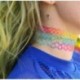 Iránytű Tattoo Choker Stretch nyaklánc fekete retro henna rugalmas 80-as évek 90-es évek ékszer divat