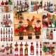 * 1 Hóember Piros borosüveg fedél táskák hóember Mikulás karácsonyi dekoráció Xmas dekoráció