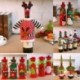 * 6 Hóember Piros borosüveg fedél táskák hóember Mikulás karácsonyi dekoráció Xmas dekoráció
