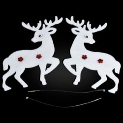 Jávorszarvas 2PCS Christmas White Elk Bell szarvas Xmas fa függő díszek fél dekoráció