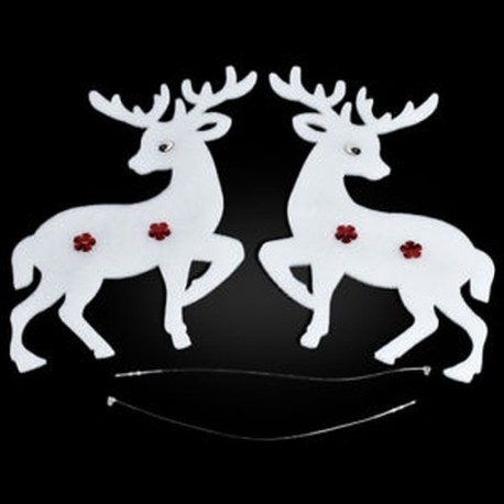 Jávorszarvas 2PCS Christmas White Elk Bell szarvas Xmas fa függő díszek fél dekoráció