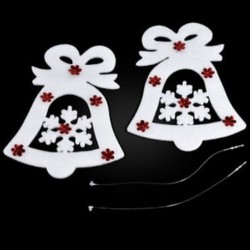 Karácsonyi harang 2PCS Christmas White Elk Bell szarvas Xmas fa függő díszek fél dekoráció