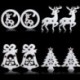 Karácsonyi harang 2PCS Christmas White Elk Bell szarvas Xmas fa függő díszek fél dekoráció