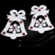 Karácsonyi harang 2PCS Christmas White Elk Bell szarvas Xmas fa függő díszek fél dekoráció
