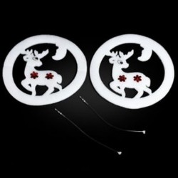 Szarvas 2PCS Christmas White Elk Bell szarvas Xmas fa függő díszek fél dekoráció