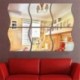 * 8 6PCS WAVE Tükör Decal Art Mural fal matricák Otthon szoba DIY dekoráció dekoráció eltávolítható