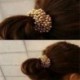 Fekete Divat női lány gyöngy gyöngyök haj zenekar kötél Scrunchie lófarok tartó rugalmas