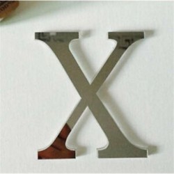 X betű 26 betű 3D tükör akril fal matrica matricák lakberendezési fal művészet mural DIY