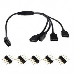 1-4 4Pin RGB LED Splitter csatlakozó kábel vezeték drótköteg csatlakozója 5050 3528 LED szalaghoz