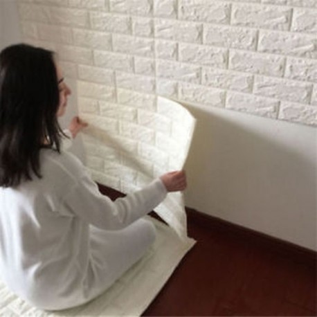 30 * 60 cm-es PE hab hab fehér tégla mintás matrica vinil falfestmény fal matricák lakberendezési DIY