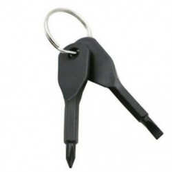 Fekete Pocket Outdoor Tool EDC csavarhúzó rozsdamentes acél kulcstartó kulcstartó Multi Kit