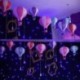 Vörös hóember Karácsonyi forró levegő papír lámpa díszítés lámpabúra otthon fél léggömb dekoráció JP